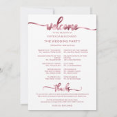 Programme de mariage chic écriture Itinéraire de m (Dos)