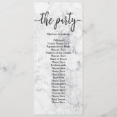 Programme de mariage chic en marbre blanc et gris (Dos)
