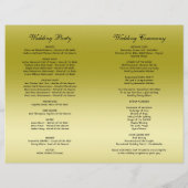 Programme de mariage chic floral romantique or et (Dos)