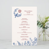 Programme de mariage chinois floral élégant de la (Debout devant)