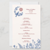 Programme de mariage chinois floral élégant de la (Devant)