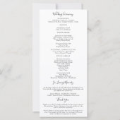 Programme de mariage chrétien à script simple Isab (Dos)