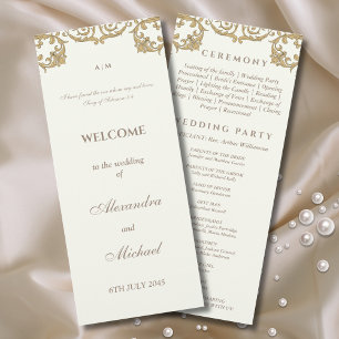 Programme de mariage chrétien baroque ivoire vinta