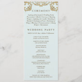 Programme de mariage chrétien baroque vintage bleu (Dos)