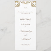 Programme de mariage chrétien baroque vintage orné (Devant)