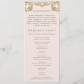 Programme de mariage chrétien baroque vintage rose (Dos)