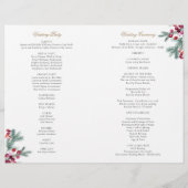 Programme de mariage chrétien d'Ava pour Noël (Dos)