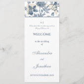 Programme de mariage chrétien en bleu poussiéreux (Devant)