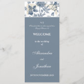 Programme de mariage chrétien en bleu poussiéreux (Devant)