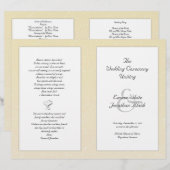 Programme de mariage chrétien plié Champagne (Devant / Derrière)