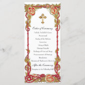 Programme de mariage chrétien Rose vintage (Dos)