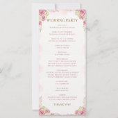 Programme de mariage chrétien traditionnel (Dos)