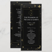 Programme de mariage Ciel étoilé noir et or (Devant / Derrière)