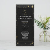 Programme de mariage Ciel étoilé noir et or (Debout devant)