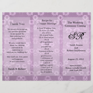Programme de mariage Circulaire florale rose