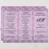 Programme de mariage Circulaire florale rose (Devant / Derrière)