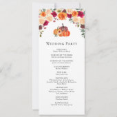Programme de mariage citrouille florale orange brû (Dos)