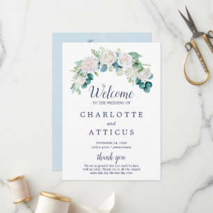 Programme de mariage classique aux fleurs blanches