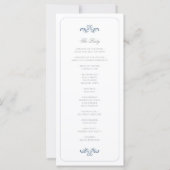 Programme de mariage classique bleu poussiéreux (Dos)
