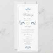 Programme de mariage classique bleu poussiéreux (Devant)