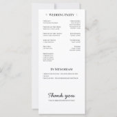 Programme de Mariage Classique Chic (Dos)