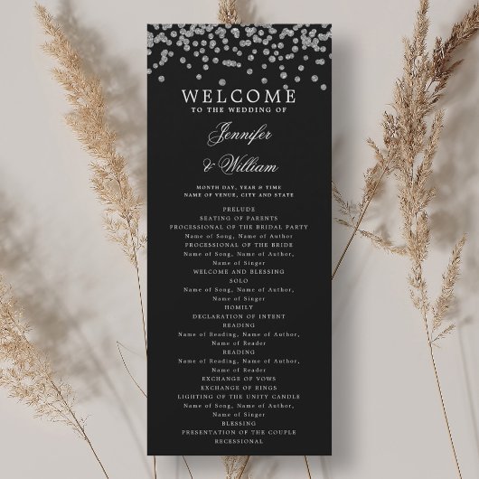Programme de mariage classique Confetti Argent Noi