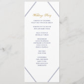 Programme de mariage classique d'or et de marine (Dos)