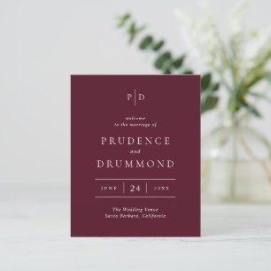 Programme de mariage classique élégant bordeaux pr