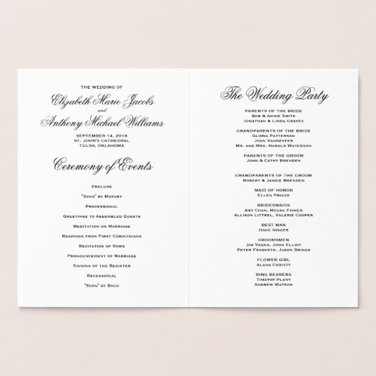Programme de mariage classique Elegant Gold Foil (Intérieur)