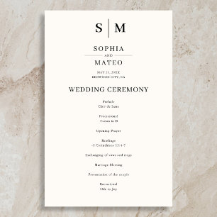 Programme de mariage classique en blanc ivoire ave
