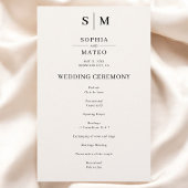 Programme de mariage classique en blanc ivoire ave