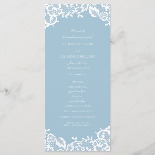 Programme de mariage classique en dentelle (Devant)