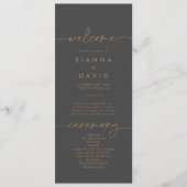 Programme de mariage classique gris or (Devant)
