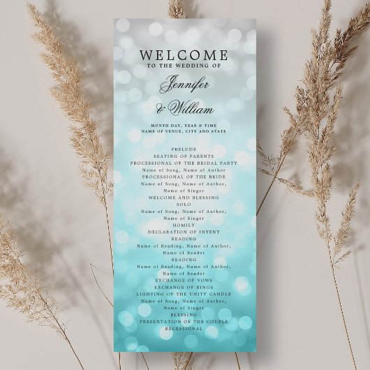 Programme de mariage classique Lumières de la plag