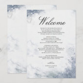 Programme de mariage classique luxe en marbre (Devant / Derrière)