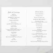 Programme de mariage classique noir et blanc intem (Dos)