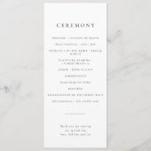 Programme de mariage classique noir Simple Vintage (Dos)