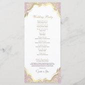 Programme de mariage classique simple or et rose (Dos)