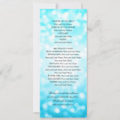 Programme de Mariage classique Turquoise Bokeh Lum (Dos)