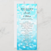 Programme de Mariage classique Turquoise Bokeh Lum (Devant)