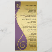 Programme de mariage - Classique violet & or Flora (Dos)