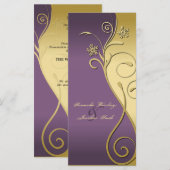 Programme de mariage - Classique violet & or Flora (Devant / Derrière)