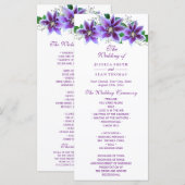 Programme de mariage Classy Chic Clematis (Devant / Derrière)