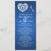 Programme de mariage Clé de mon coeur bleu (Devant)