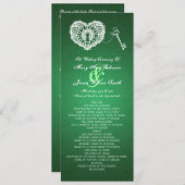 Programme de mariage Clé de mon coeur vert (Devant / Derrière)
