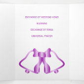 Programme De Mariage Cloches Violettes Et Ruban (Intérieur au milieu)