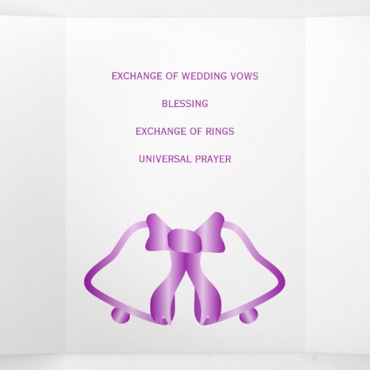 Programme De Mariage Cloches Violettes Et Ruban (Intérieur au milieu)