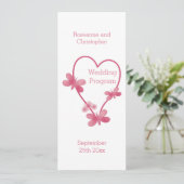 Programme De Mariage Coeur Rose Et Papillons (Debout devant)