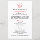 Programme de mariage cœur rouge bohème amoureux ca (Devant)