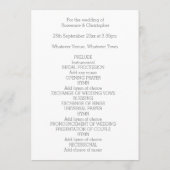 Programme de mariage Coeurs d'argent (Dos)